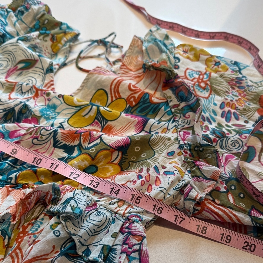 Love The Label | Anthropology| Regan Floral Peplum Blouse, Puff Sleeve, Size M - Picture 12 of 13